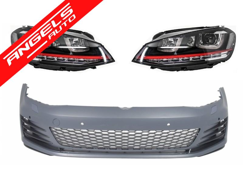Bara Fata compatibila cu VW compatibila cu Golf 7 2013-up cu Faruri 3D DRL R20 GTI Design