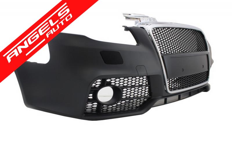 Bara Fata RS compatibila cu Audi A4 B7 Facelift (2004-2008) RS4 Crom si Negru Design - imagine 2