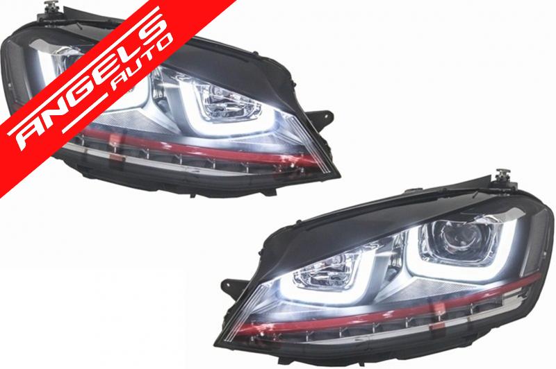 Bara Fata compatibila cu VW compatibila cu Golf 7 2013-up cu Faruri 3D DRL R20 GTI Design - imagine 4