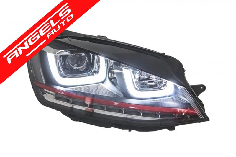 Bara Fata compatibila cu VW compatibila cu Golf 7 2013-up cu Faruri 3D DRL R20 GTI Design - imagine 6
