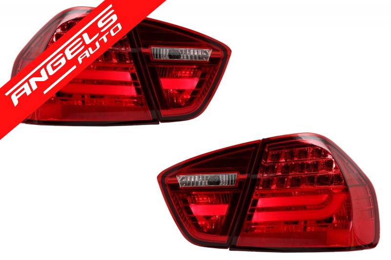 Stopuri LED compatibile cu BMW Seria 3 E90 (2005-2008) Rosu Fumuriu LCI Design