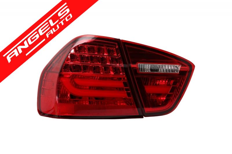 Stopuri LED compatibile cu BMW Seria 3 E90 (2005-2008) Rosu Fumuriu LCI Design - imagine 2