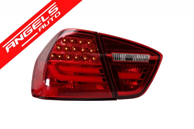 Stopuri LED compatibile cu BMW Seria 3 E90 (2005-2008) Rosu Fumuriu LCI Design - imagine 5