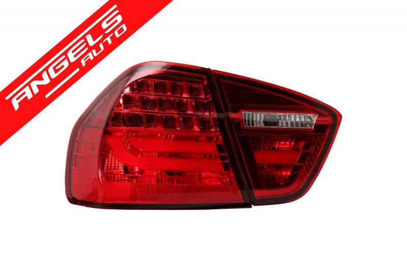Stopuri LED compatibile cu BMW Seria 3 E90 (2005-2008) Rosu Fumuriu LCI Design - imagine 6