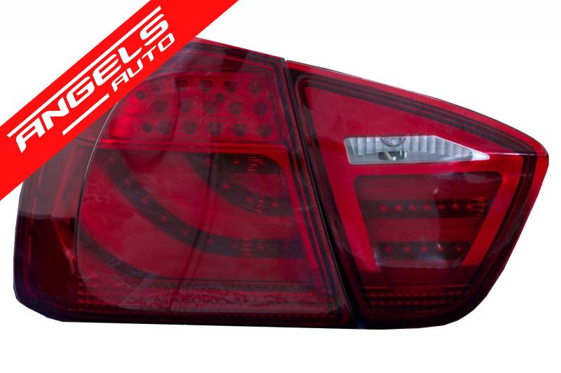 Stopuri LED compatibile cu BMW E90 Seria 3 (2005-2008) Rosu Negru LCI Design - imagine 2
