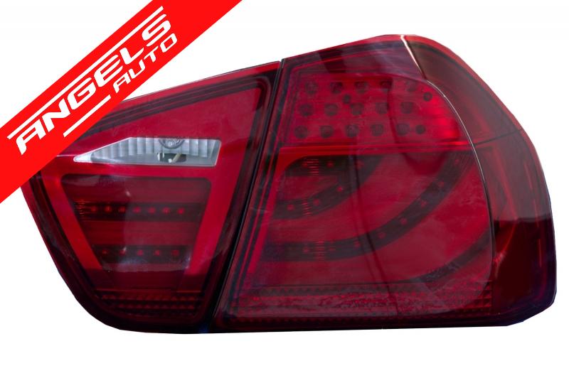 Stopuri LED compatibile cu BMW E90 Seria 3 (2005-2008) Rosu Negru LCI Design - imagine 3