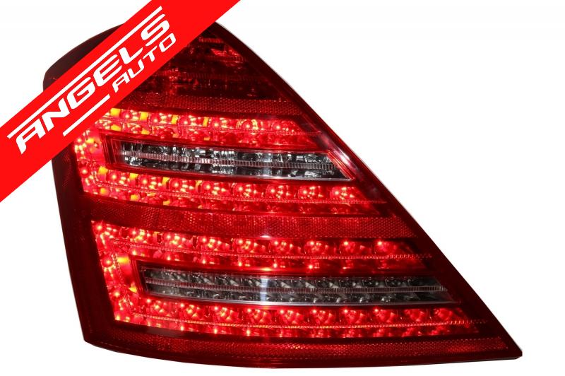 Stopuri LED compatibile cu Mercedes S-class W221 (2005-2009) Facelift Rosu Cristal - imagine 3