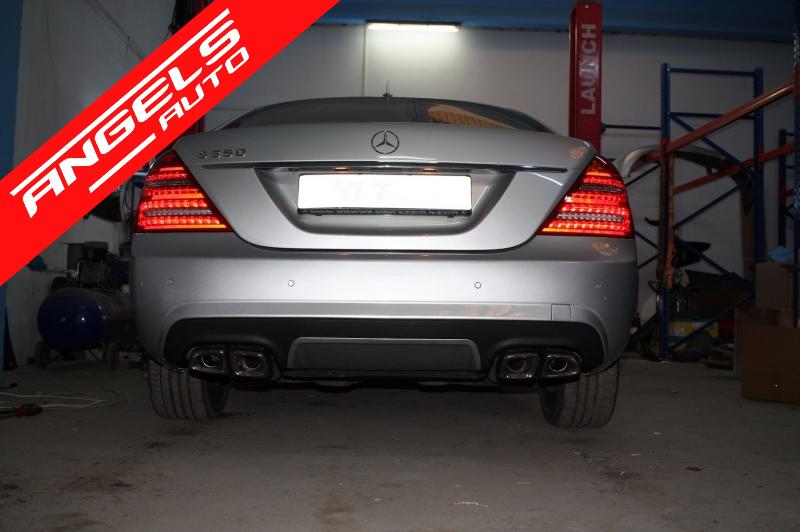 Stopuri LED compatibile cu Mercedes S-class W221 (2005-2009) Facelift Rosu Cristal - imagine 7