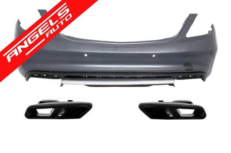 Bara Spate AMG compatibila cu Mercedes S-Class W222 (2013-up) S65 cu Tipsuri Negre