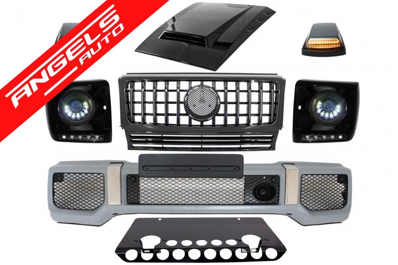Kit compatibil cu Mercedes G-Class W463 2005-2012 Pachet G65 cu Faruri Bi-Xenon LED