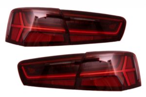 Stopuri Full LED compatibile cu Audi A6 C7 4G (11-14) Red/Clear Semnalizare Dinamica