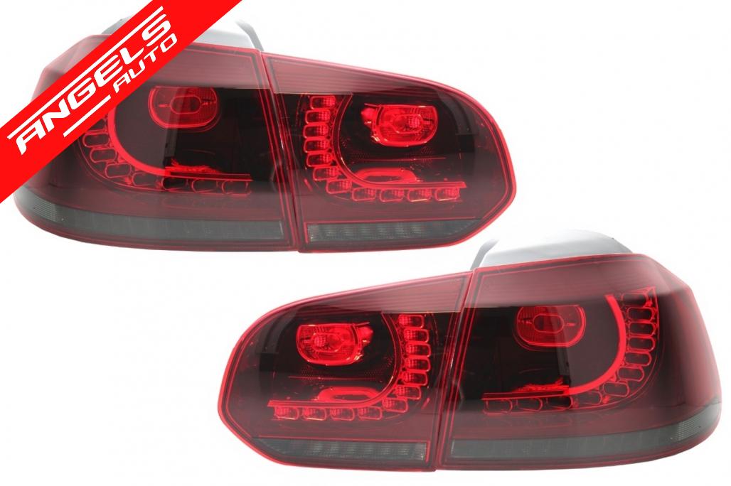 Stopuri Full LED compatibile cu VW Golf 6 (2008-2013) R20 Rosu Fumuriu Semnal Dinamic - imagine 2
