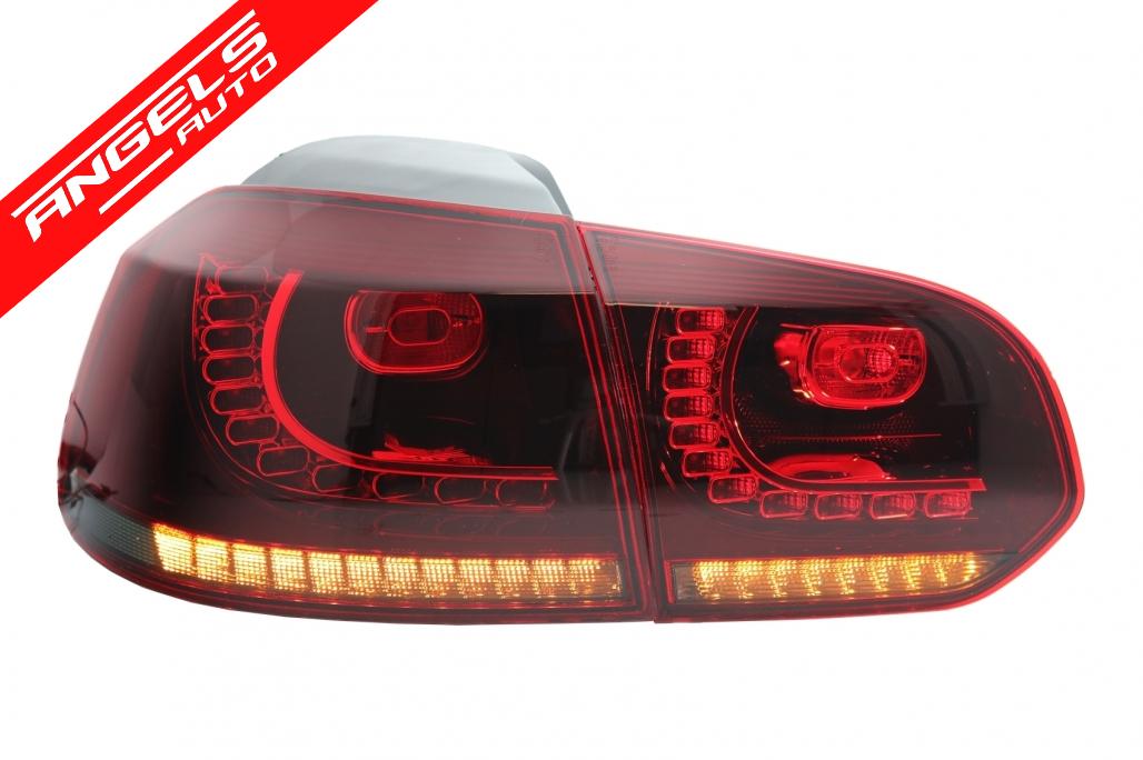 Stopuri Full LED compatibile cu VW Golf 6 (2008-2013) R20 Rosu Fumuriu Semnal Dinamic - imagine 3