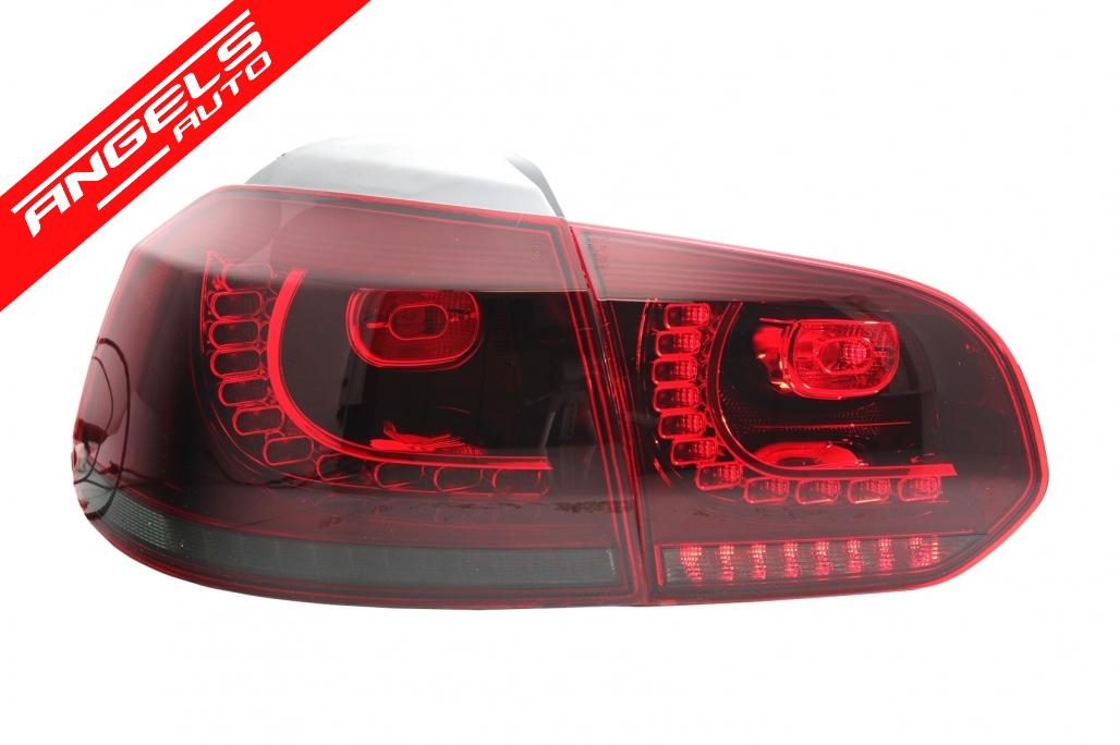 Stopuri Full LED compatibile cu VW Golf 6 (2008-2013) R20 Rosu Fumuriu Semnal Dinamic - imagine 4