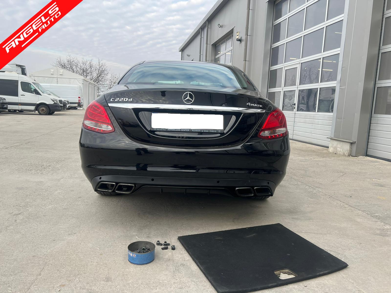 Difuzor Bara Spate compatibil cu Mercedes C-Class W205 S205 (2014-up) C63 AMG - imagine 8