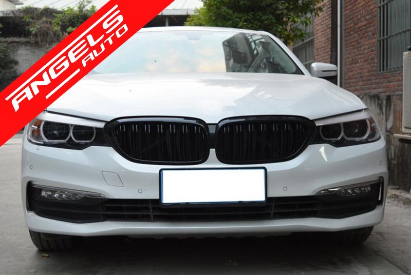 Grile compatibile cu BMW Seria 5 G30 G31 (2017-Up) Negru Lucios M Design - imagine 5