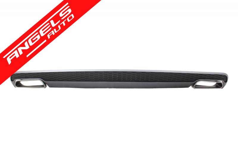 Difuzor Bara Spate compatibil cu Audi A6 C7 4G (2011-2014) cu Ornamente Evacuare - imagine 3