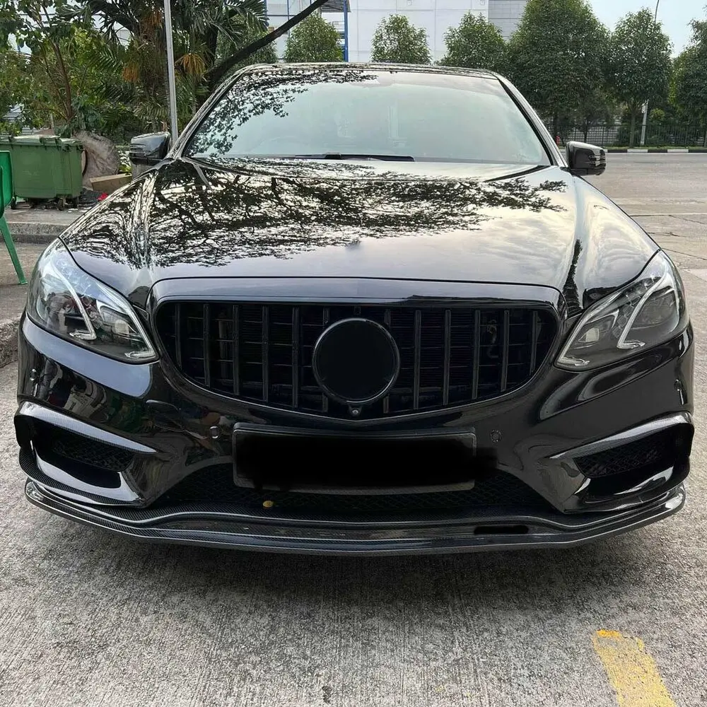 Grila compatibila cu Mercedes E-Class W212 Facelift (2013-2016) GT-R Negru Lucios - imagine 6
