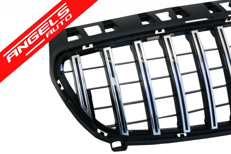 Grila compatibila cu Mercedes A-Class W176 (2012-2015) A45 GT-R Design Negru Crom - imagine 3
