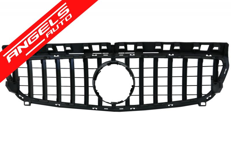 Grila compatibila cu Mercedes A-Class W176 (2012-2015) A45 GT-R Design Negru Crom - imagine 4