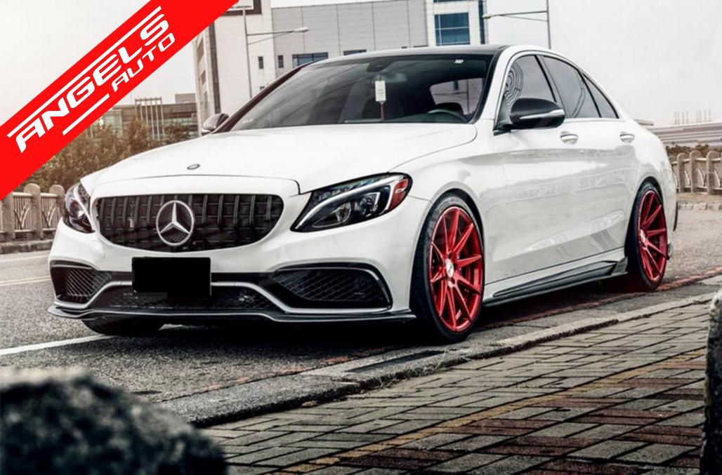 Grila compatibila cu Mercedes C-Class W205 (2014-2018) GT-R Design Negru cu Camera - imagine 6