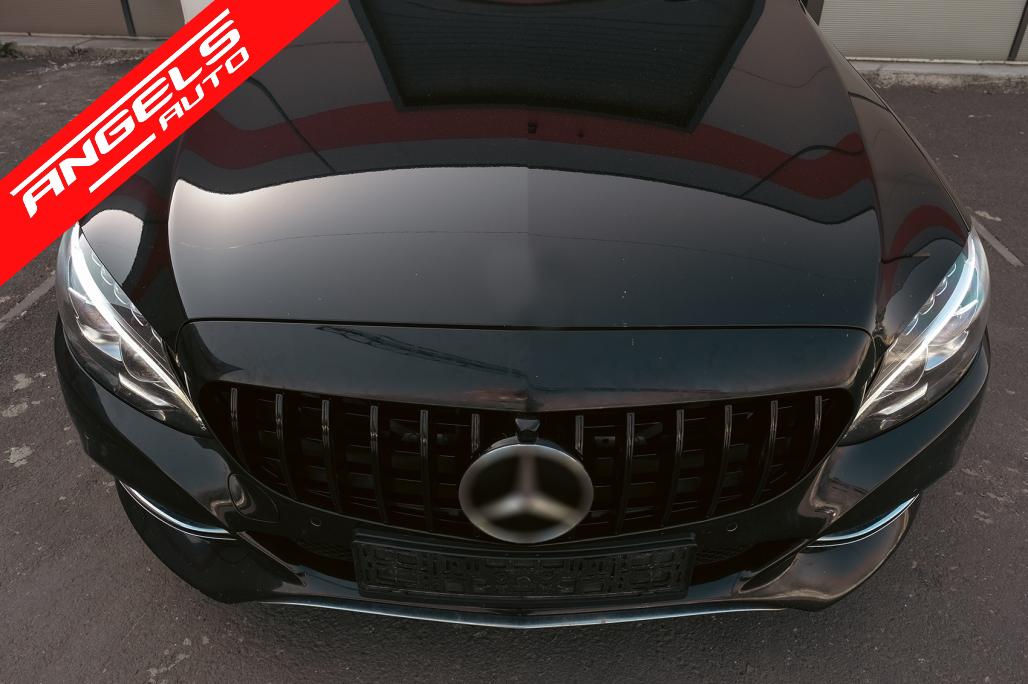 Grila compatibila cu Mercedes C-Class W205 (2014-2018) GT-R Design Negru cu Camera - imagine 7