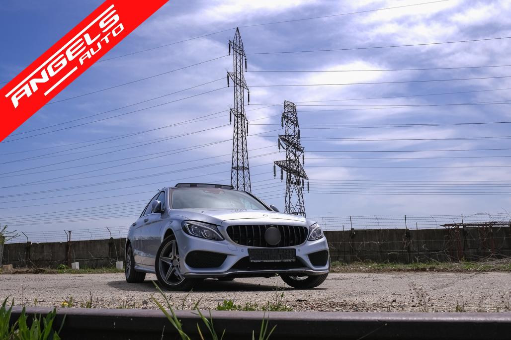 Grila compatibila cu Mercedes C-Class W205 (2014-2018) GT-R Design Negru cu Camera - imagine 8