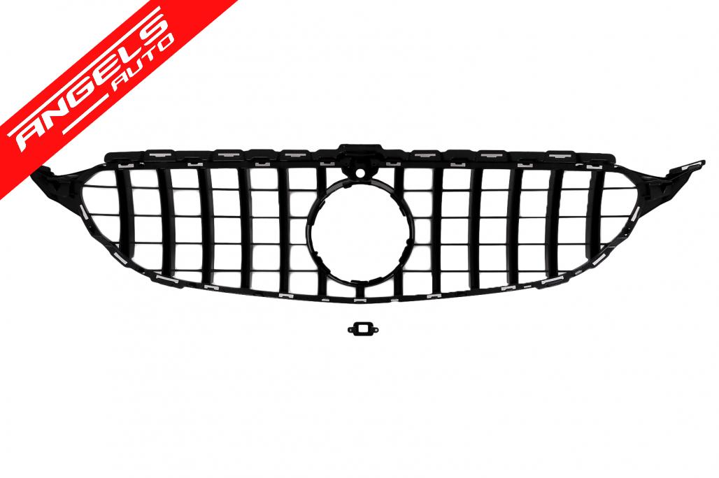 Grila compatibila cu Mercedes C-Class W205 (2014-2018) GT-R Design Negru cu Camera - imagine 3