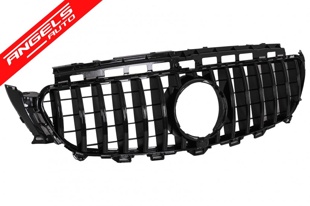 Grila compatibila cu Mercedes E-Class W213 (2016-2019) GTR Design Negru Cu Camera 360 - imagine 2