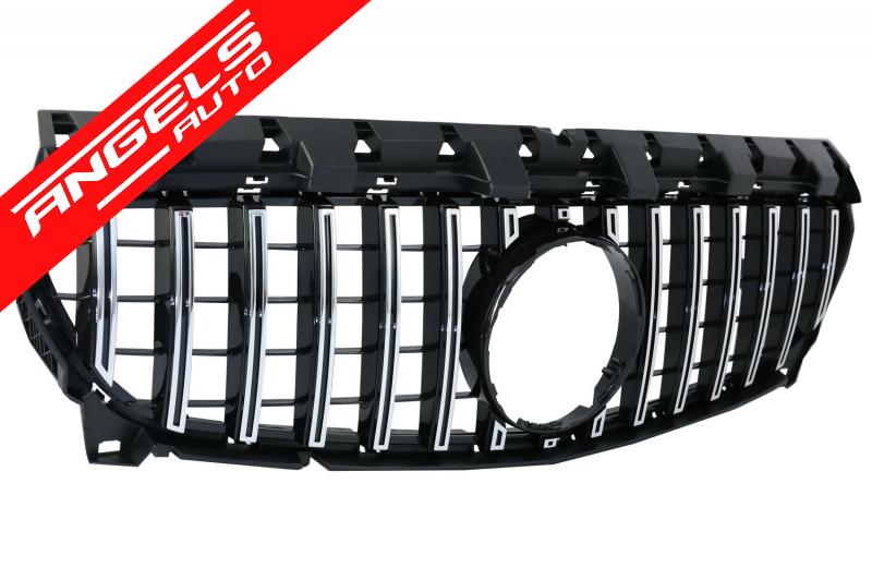 Grila compatibila cu Mercedes CLA C117 X117 W117 Facelift (2016-2018) GT-R Negru Crom - imagine 2