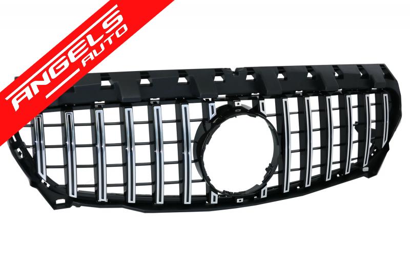 Grila compatibila cu Mercedes CLA C117 X117 W117 (2013-2018) CLA45 GT-R Negru Crom - imagine 2