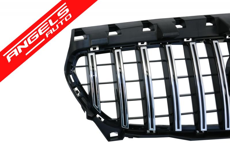 Grila compatibila cu Mercedes CLA C117 X117 W117 (2013-2018) CLA45 GT-R Negru Crom - imagine 3