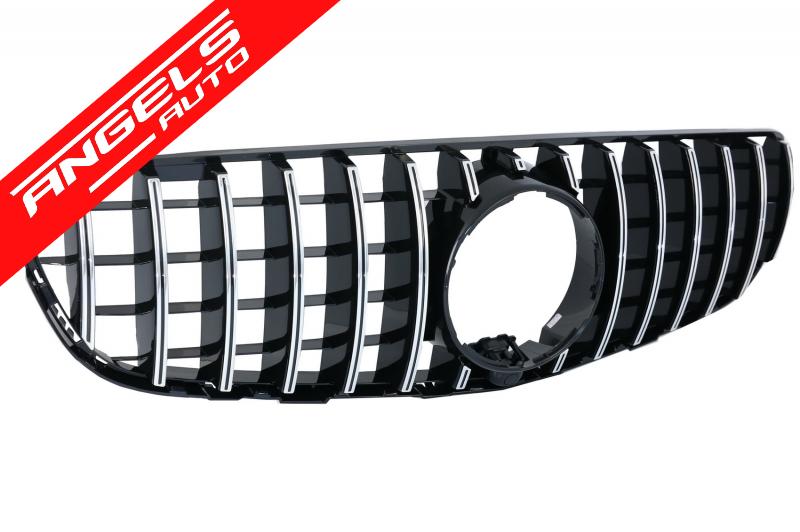 Grila compatibila cu Mercedes GLC X253 C253 2015-2018 GT R Panamericana Look Crom - imagine 3