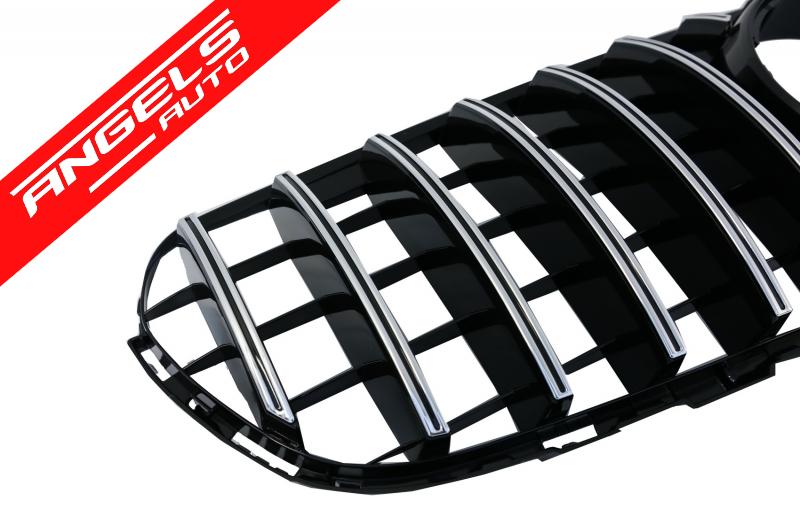 Grila compatibila cu Mercedes GLC X253 C253 2015-2018 GT R Panamericana Look Crom - imagine 4