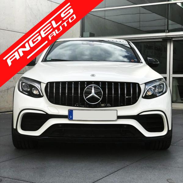 Grila compatibila cu Mercedes GLC X253 C253 2015-2018 GT R Panamericana Look Crom - imagine 6