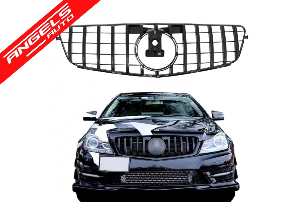 Grila compatibila cu Mercedes C-Class W204 (2007-2014) GT-R Panamericana Design Negru - imagine 7