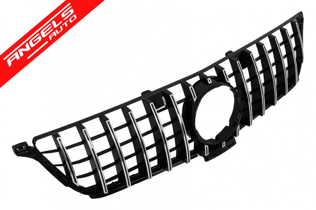Grila compatibila cu Mercedes ML W166 (2012-2014) GT R Panamericana Design Negru Crom - imagine 2