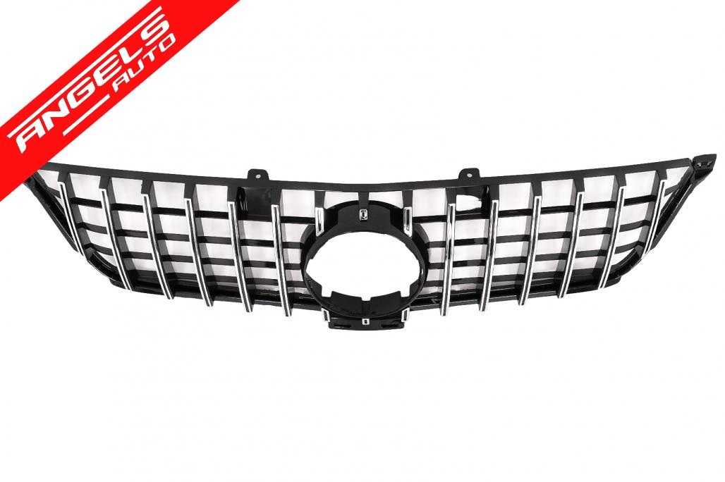 Grila compatibila cu Mercedes ML W166 (2012-2014) GT R Panamericana Design Negru Crom - imagine 3