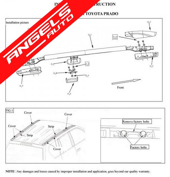 Bare Verticale Plafon compatibile cu Toyota Land CruiserPrado J150 (2009-up) Negru Mat - imagine 6