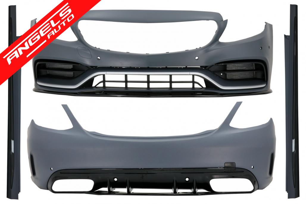 Kit Pachet Exterior compatibil cu Mercedes C-Class W205 Sedan (2014-2020) C63 Design