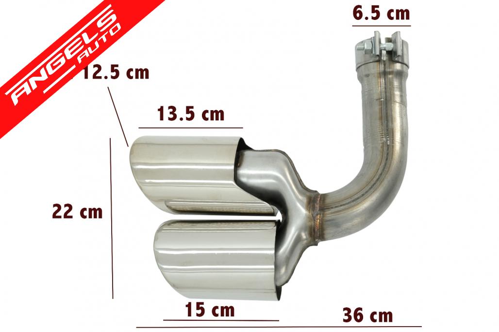 Tobe Ornamente Evacuare compatibile cu Porsche Cayenne 9Y0 SUV 3.0 (2018-up) Crom - imagine 5