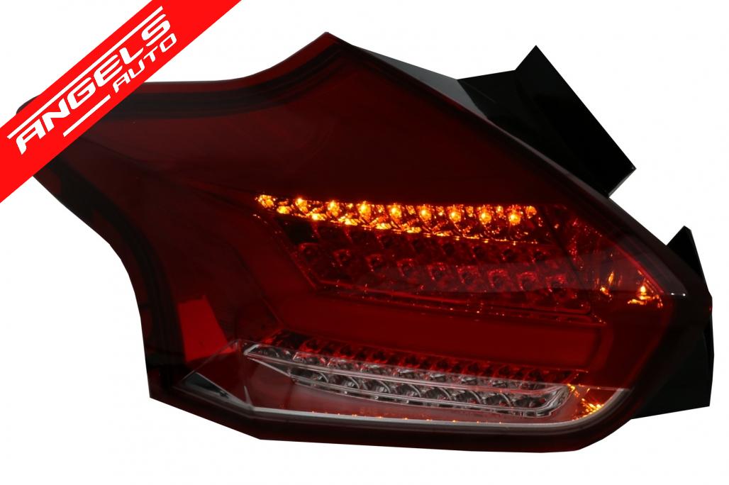 Stopuri Full LED BAR compatibile cu Ford Focus MK 3 (2015-2018) Semnalizare Dinamica - imagine 5