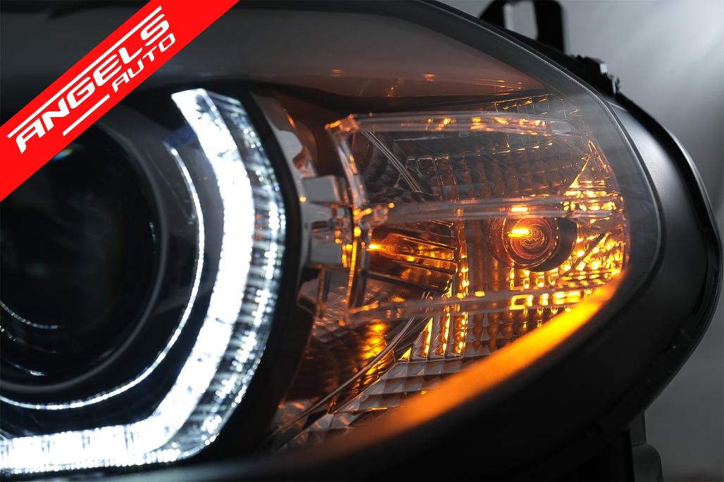 Faruri Xenon compatibile cu BMW X5 E70 (2007-2010) Angel Eyes 3D Dual Halo Rims LED - imagine 5