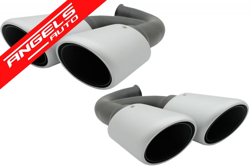 Ornamente Tobe Evacuare compatibile cu Cayenne 92A V6 2010-2014 GTS Design Argintiu