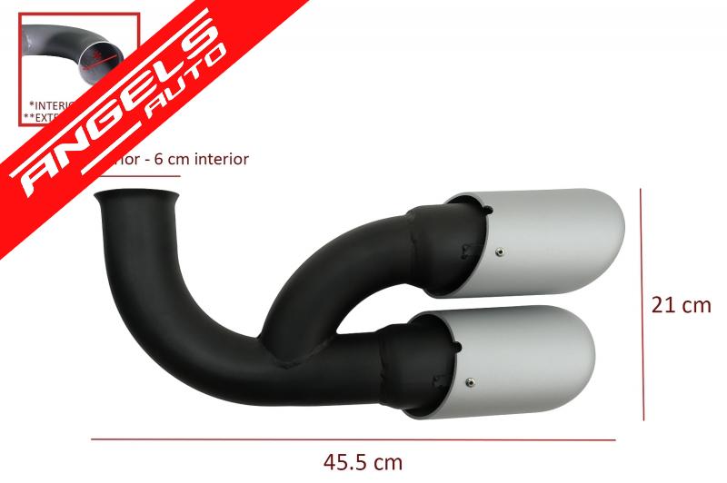 Ornamente Tobe Evacuare compatibile cu Cayenne 92A V6 2010-2014 GTS Design Argintiu - imagine 3