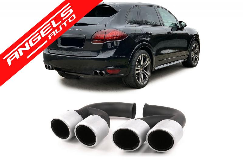 Ornamente Tobe Evacuare compatibile cu Cayenne 92A V6 2010-2014 GTS Design Argintiu - imagine 2