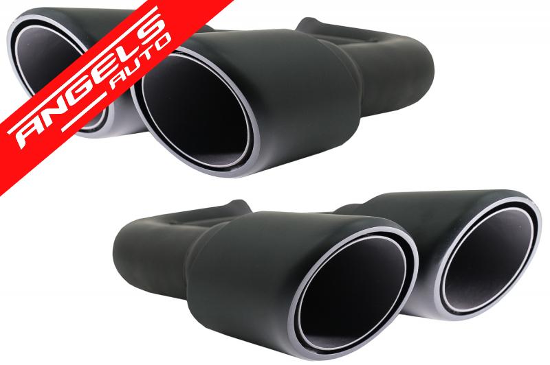 Ornamente Tobe Evacuare compatibile cu Cayenne 92A V6 2010-2014 GTS Design Negru Mat