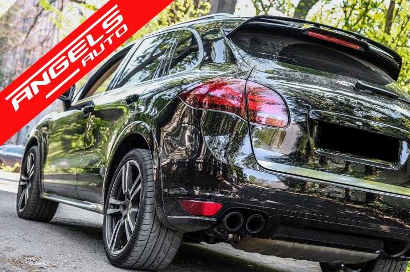Ornamente Tobe Evacuare compatibile cu Cayenne 92A V6 2010-2014 GTS Design Negru Mat - imagine 8