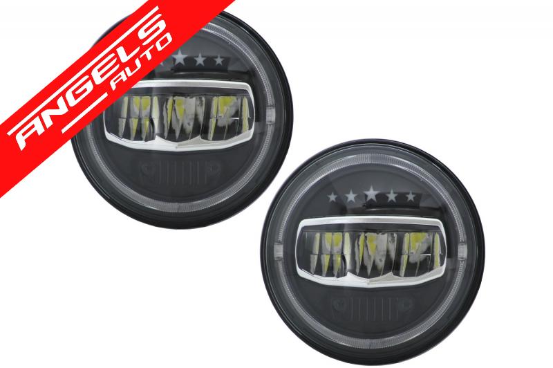 Faruri compatibile cu Jeep Wrangler JK TJ LJ JL (1997-2017) 5 Stars Design Full LED - imagine 4