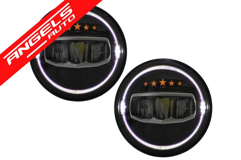 Faruri compatibile cu Jeep Wrangler JK TJ LJ JL (1997-2017) 5 Stars Design Full LED - imagine 3